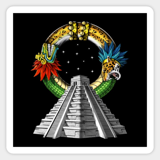 Ancient Aztec Pyramid Sticker by underheaven